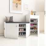 Studio Kook Chelsea Engineered Wood Shoerack || Shoe Cabinet with Cushion and 20 Pairs Capacity (Matte Finish)