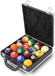 Billiard Balls Storage Box, Pool Balls Set with 16 Holes (American Billiards), Billiard Accessory with Latches, Pool Carrying Case Accessory with Carry Handle