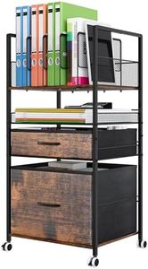 Solinxe Rolling Storage Cart with 2 Drawers, 4 Tier Heavy Duty Utility Cart with Adjustable Dividers & Wheels, Mobile Storage Cabinet for Home, Office, Classroom, Coffee Bar, Black/Antique