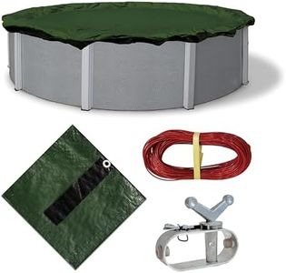 Blue Wave BWC800 Gold 15-Year 24 x 40-ft Rectangular In Ground Winter Pool Cover, 12-FEET, Forest Green