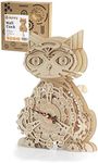 Jigtoy 3D Puzzles for Adults Model kit Cat Clock Kids Wooden Desk Clock Decor for Birthday Gift/Christmas Day