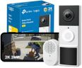Tapo TD21 Battery Video Doorbell Wireless 2K 3MP Ultra-Clear Doorbell Camera, Ring Chime Included, Color Night, 160°DFOV Ultra-Wide, TP-Link Free AI Detection,IP65, 6-Month Battery,No Monthly Fee