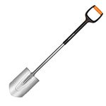 Fiskars Xact Digging Spade Large, Length: 120 cm, Steel blade/fibreglass reinforced plastic handle, Black/Orange, Size: L, 1003683