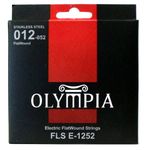 Olympia stainless steel flatwound electric guitar strings 12-52 gauge