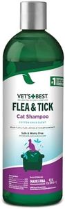 Vet's Best Flea & Tick Shampoo for Cats - Premium Flea and Tick Treatment for Cats - Plant-Based Ingredients - Certified Natural Oils - 12 oz