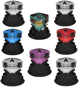WYSUMMER 8PCS Scarves Bandanas Skull Face Tube Black Headband, Motorcycle Multi Function Headwear Hat Scarf Ski Mask, Style8