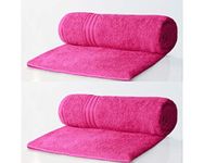 Bentley Priory Linens Hand Towels (2 PACK) for Bathroom Supreme Range 500GSM Super Soft Cotton Pack of 2 Absorbent and Quick Dry Hand Towels Set 50 x 85cm (BRIGHT PINK)