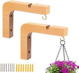 JMZOXLB Wooden Plant Bracket 2 Pack Plant Wall Hanger 5.9'' Plant Wall Hooks Wall Mount Wooden Plant Hanger for Hanging Planter Flower Basket Wind Chime Lanterns