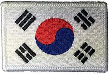 Tactical South Korea Flag Hook and Loop Fastener Backing Patch - 2"x3" - by Ranger Return (RR-TACT-0SKR-FLAG)