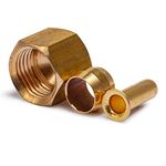 LTWFITTING Value Pack 1/4-Inch OD Brass Compression Insert, Sleeve Ferrule, Nut (Pack of 125)