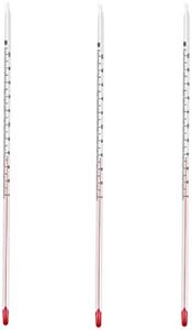 Deschem 3Pcs Glass Celsius Thermometer 0-200℃ Length 300mm Laboratory Red Liquid Temprature Meter