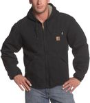 Carhartt Men's Big & Tall Sherpa Lined Sandstone Sierra Jacket J141 - Black - XXX-Large
