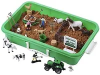 Dazmers Farm Animal Toys Sand Play Set - 28 Piece Farm Sand Playset for Kids - Includes Farm Animals, Tools, and Play Sand - Fun Farm Activities for Kids - Ideal for Sensory and Creative Play