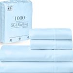 SGI bedding 1000 TC Egyptian Cotton Queen Pillowcase - Light Blue