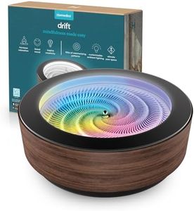 Homedics Drift 10” Wood Sand Table – App Controlled Moving Sand Art for Desk, Automated Sandscape Display with LED Lights, Quiet Metal Sphere, Modern Zen Relaxation Home Office Decor (Black Walnut)
