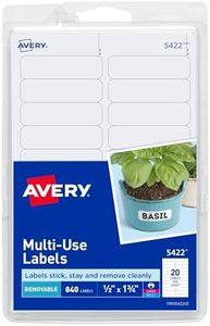 Avery Self-Adhesive Removable Labels, 0.5 x 1.75 Inches, White, 840 per Pack (05422)