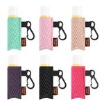 Desing Wish 6 Pcs Chapstick Holder Elastic Sleeve Chapstick Lipstick Sleeve Keychain Holder with Clip Portable Lip Balm Holder Clip On Keys/Purse/Bag Key Chain Gift