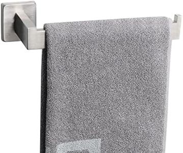 NearMoon Square Hand Towel Holder/Towel Ring, Premium SUS304 Stainless Steel Hand Towel Bar Rustproof Wall Mounted Towel Rack for Bathroom/Kitchen, Contemporary Style Bath Accessory (Brushed Nickel)