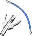 AASONS Grease Gun Coupler Lock Nozzle With Flex Hose High Pressure Dual Handle For Manual Pneumatic Electric Grease Gun Coupler Quick Release Grease Nozzle 1/8"NPT 10000PSI, All Grease Guns Compatible