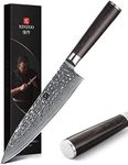 XINZUO Chef Knife 8 Inch 67 Layers Damascus Steel Kitchen Knife, Hammered Finish High Carbon Steel Professional Cooking Knife Razor Sharp Gyuto Knife with Pakkawood Handle - He Series