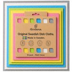 10 Pack Odour-Resistant Reusable Cleaning Cloths | Original Swedish Dishcloth | Made in Sweden | Suitable for All Surfaces | Biodegradable Cellulose Sponge | Kitchen & Bathroom | Multi-Coloured