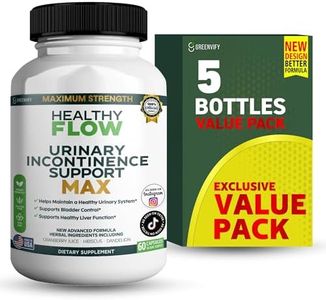 GREENVIFY Healthy Flow Urinary Incontinence Support Max, 60 Veggie Capsules, Cranberry Juice Hibiscus Dandelion Formula, 30 Day Supply (5)