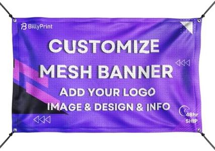BillyPrint Custom Mesh Banners and Signs - Personalized Double-Sided Outdoor Fabric for Construction Site Fence - Photo or Text Customization - 7ft x 70ft