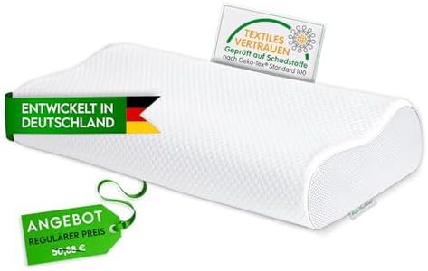 EcoSchlaf® Orthopädisches Kissen 2024 Premium Nackenstützkissen – Zertifiziert – Seitenschläferkissen Nackenkissen aus Soft Memory Foam – Ergonomisches Kopfkissen – Nackenschmerzen – Höhenverstellbar