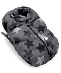 7AM Infant Car Seat Cover - Winter Puffy Cover with Center Zipper for Baby Boys & Girls, Lightweight, Windproof & Water-Repllent Outer Shell, Universal Fit for Infant Car Seat | (0-12M)