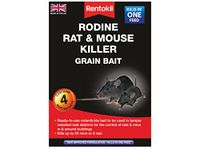 Rentokil PSMR12 Rodine Rat and Mouse Killer Grain Bait, 4x 25gm Sachets, Black