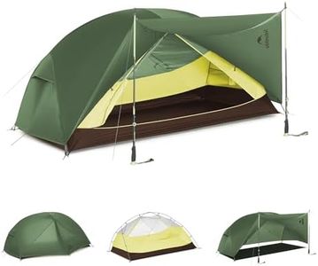 Naturehike Mongar Base 2 Person Backpacking Tent 3000mm Wsaterproof 3 Season Lightweight Tent Double Layer Free Standing Tent for Camping Hiking Cycling (Forest Green)