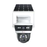 Trueview 3+3Mp 4G Mini Pt Solar Powered Linkage Security Camera, 1296p Ethernet Advanced Cctv Surveillance Solution, Outdoor Camera, Water Proof, 2 Way Talk