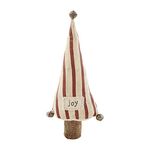 Mud Pie Christmas Check Tree Sitter, Small, Stripes, canvas Wood, 12" x 5"