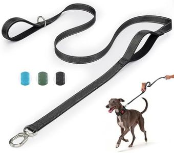 Heavy Duty Dog Leash with Easy Lock Metal Clip, Reflective, Padded Handle - Durable 4ft 8ft Walking Training Leash for Large, Medium, Small Dogs, Jogging, Hiking, and Outdoor Use (Black, 6 FT)