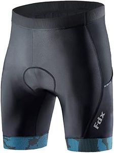 FDX Men’s All Day Cycling Shorts with 3D Padded and Two Side Pockets Bike Shorts Hi-Viz Powerband Breathable MTB Summer Cycling Shorts with Anti-Slip Leg Grippers. (Black/Blue-3X-Large)