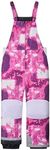 WULFUL Kids Waterproof Ski Bib Boys Girls Winter Snow Pants, Purple Camo, 6-7