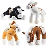 Prextex Bulk Jumbo 10-Inch Tall Plush Horses, Stuffed Animal Toy, 4 Pack Stuffed Horse, Party Favor Gifts & Supplies, Soft Toy Horses for Kids, Boys & Girls Ages 6-12! The Ultimate Stocking Fillers!