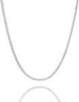 925 Sterling Silver Square Foxtail Box Chain Lobster Clasp 2mm Silver Franco Chain for Men Women Silver Necklace Chain 18 Inche