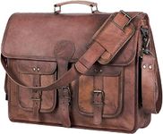 Jinno Kraft 18 INCH Leather Briefcase Laptop Messenger bag best computer satchel Handmade Bags for men and women