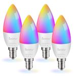 Avatar Controls E14 Smart Light Bulb, Music Sync WiFi LED Candle Light Colour Dimmable Compatible with Alexa/Google Home App, Warm Cool White 2700K-6500K RGB 5W