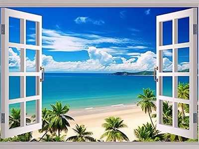 Bimkole 5D Diamond Painting Kits Beach Ocean Landscape, Full Drill Sky DIY Rhinestone Embroidery Set Paint with Diamonds Art by Number Kits Cross Stitch Home Wall Craft Decoration (12x16in)