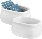 Sizikato 2pcs Pure White Porcelain Sugar Packet Holder Tea Bag Bowl, 3.7 Inches