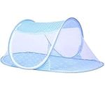 Bestzy Baby Mosquito Net, Toddler Baby Mosquito Net, Tent, Portable Baby Bed, Baby Travel Cot, Pop Up Travel Cot, Foldable Crib with Mattress, Lightweight, 105 x 55 cm, Blue