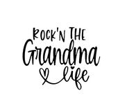 Rockin The Grandma Life Decal Vinyl Sticker|Cars Trucks Vans Walls Laptop|Black |5.5 x 4.4 in|DUC1970