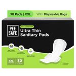Pee Safe Ultra Thin Sanitary Pads For Women | XXL | 30 Pads For Rash Free Periods | Cottony Soft Sanitary Napkins For Ultra Comfort | Dual Wings | Toxin Free | Extra Long | Unscented