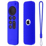 Dealfreez Protective Full Wrap Silicone Case Compatible with New Siri Apple TV 4k 2nd Generation Remote Skin-Friendly Shock Proof Anti-Slip Washable Protective Cover Sleeve (C-Blue)