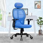 beAAtho® Leo Mesh High Back Office Chair with 3 Year Warranty/Study Chair/Computer Chair/Revolving Chair/Desk Chair for Work from Home | Heavy Duty Metal Base | Height Adjustable | (Blue)