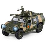 CORPER TOYS Military Toys Truck Army Fighter Tank Armored Off Road Vehicle Pull Back Army Toy Car with Lights and Sounds