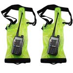 2Pcs Walkie Talkie case Waterproof Bag with Strap for Motorola Kenwood Icom Yaesu Vertex Standard Baofeng Wouxun Puxing Midland (5 Inch x 13.8 Inch) Two-Way Radio