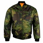 MMK® Men's Classic A1 Bomber Jacket Casual Warm Lightweight Sportswear Windproof Winter Outwear Zip Waterproof Military Coat (Camo Print, X-Large)